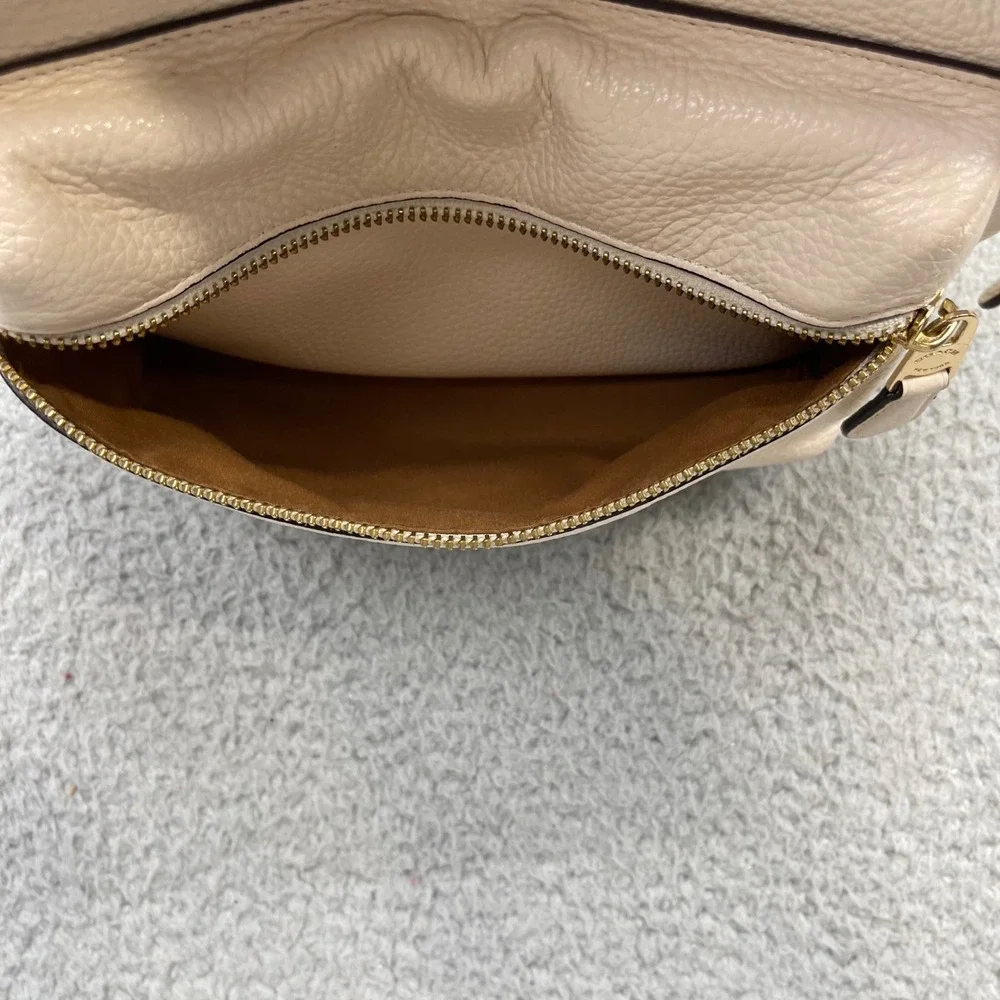 Coach F80550 Pebble Chalk Leather Medium Charlie Backpack Jordyn Handbag Daypack